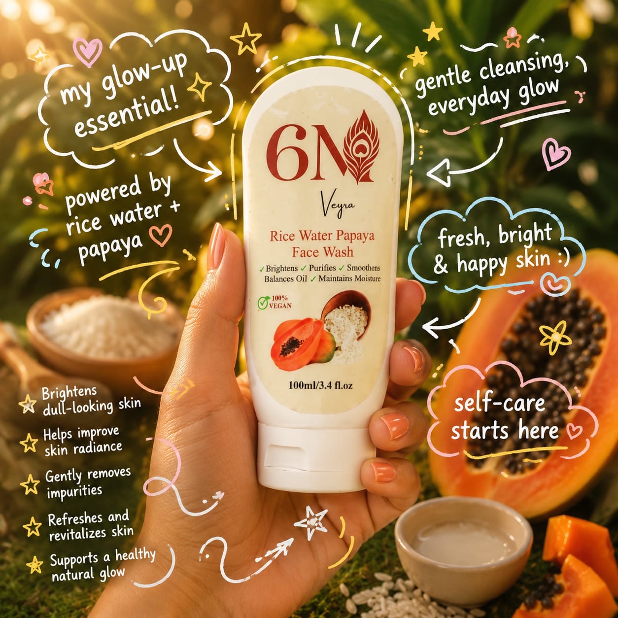 Rice water & Papaya Facewash