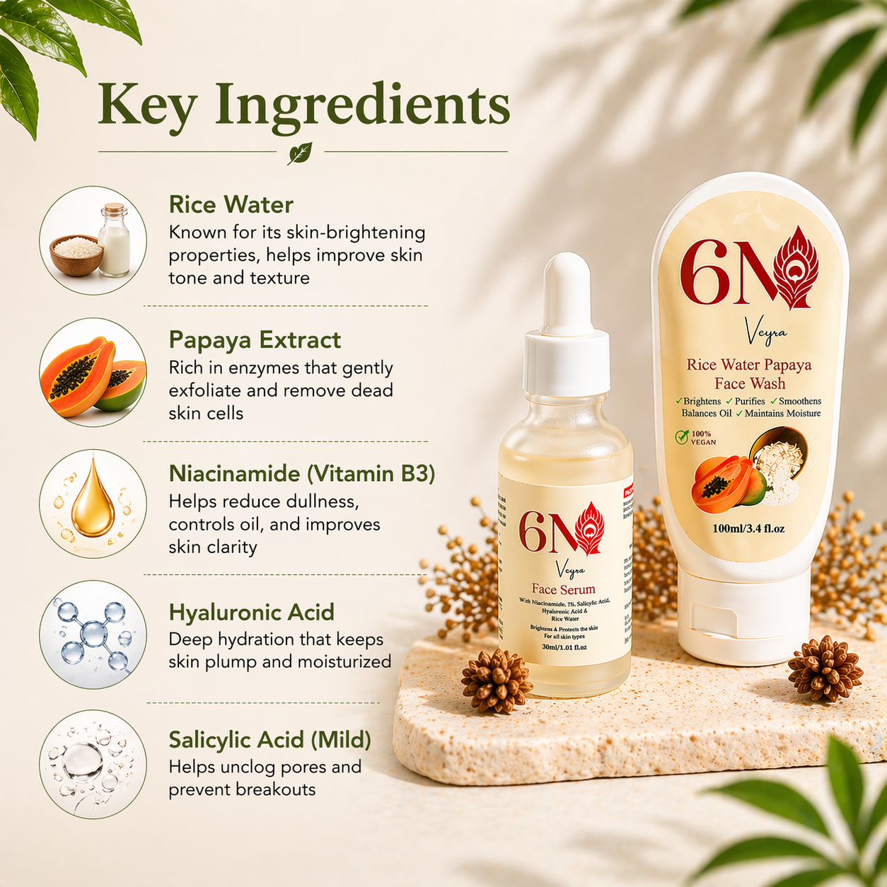 Face Serum + Face Wash Combo