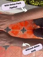 Before-and-after skincare comparison graphic