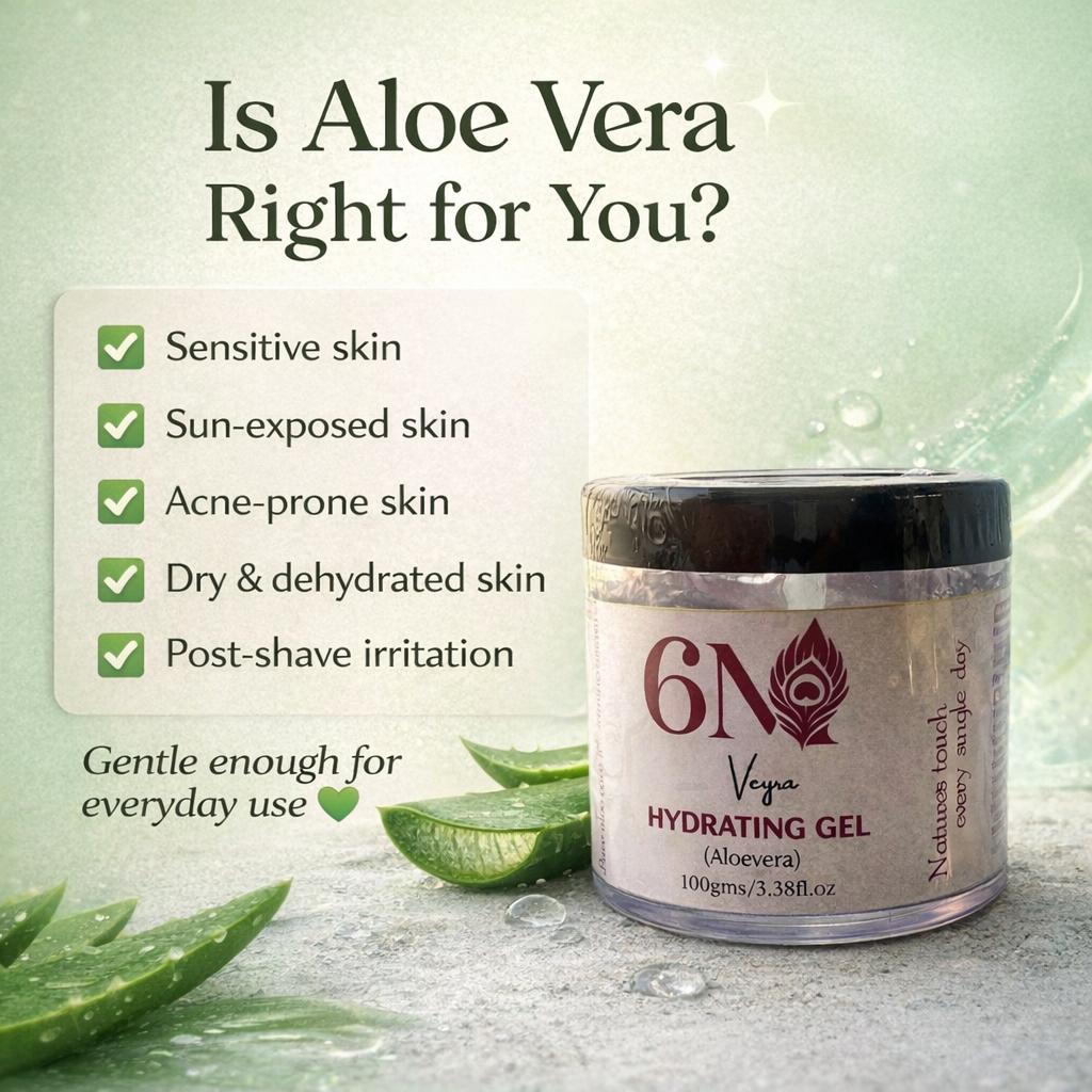 Refreshing clear aloe vera gel absorbing smoothly into skin