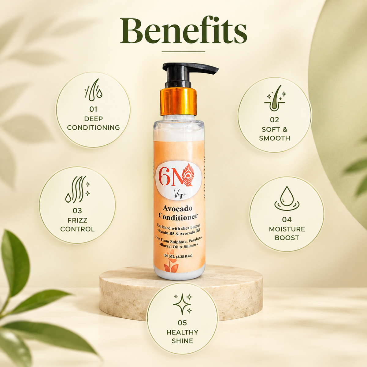 Product detail image for Avocado Conditioner Deep Care for Damaged Hair by 6M Veyra