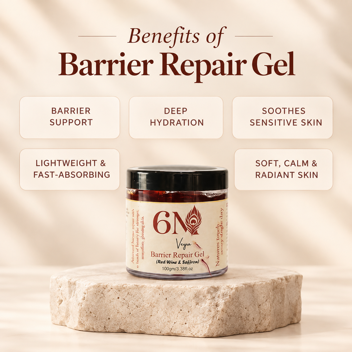 Product detail image for Barrier Repair Gel Calms & Strengthens Skin (Redwine &Saffron gel) by 6M Veyra
