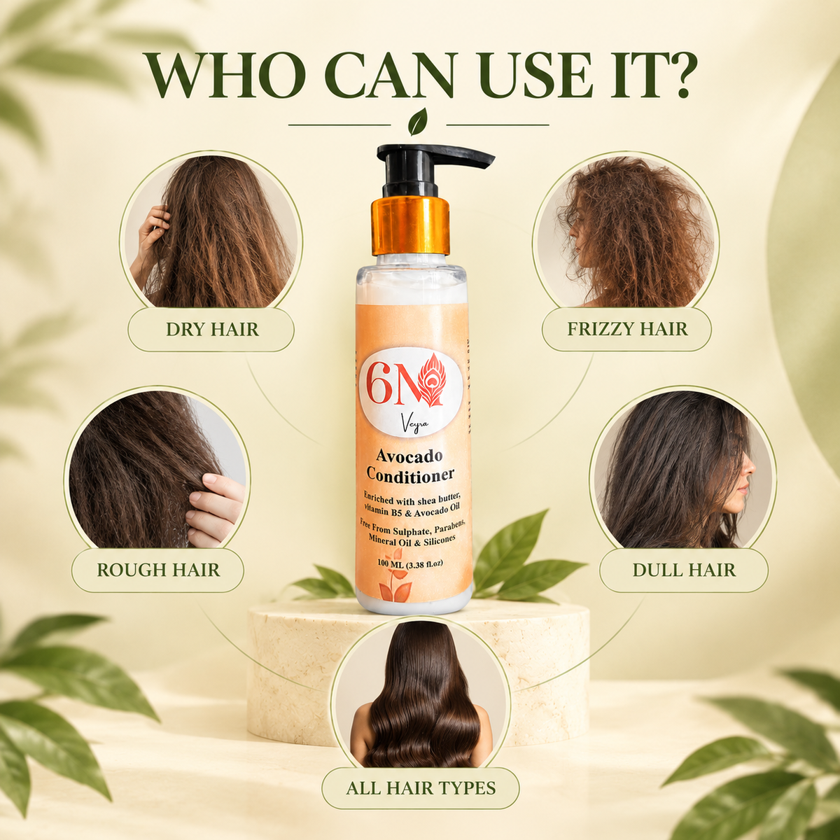 Product detail image for Avocado Conditioner Deep Care for Damaged Hair by 6M Veyra